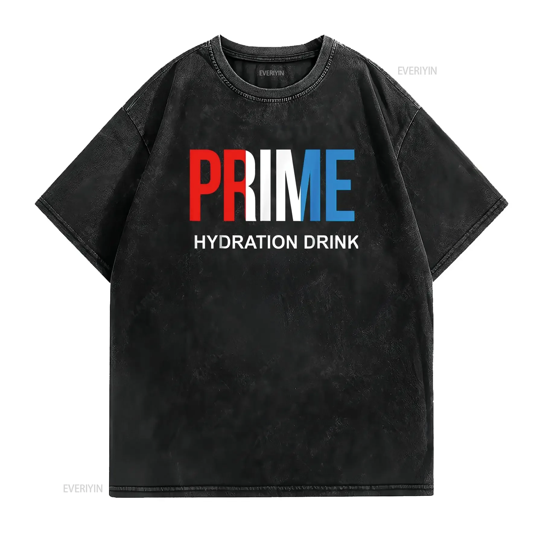 Prime Hydration Drink T Shirt vintage Washed homme Top For Everyday Wear Versatile graphic streetwear fashion Stylish Soft