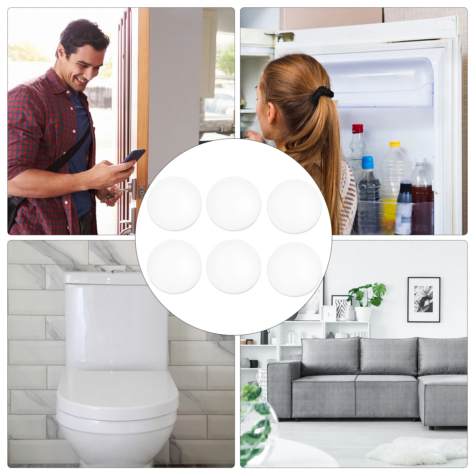 

6pcs Anti Collision Pads Soft Silicone Self Adhesive Bumper For Cabinet Door Window Buffer Sound Dampening Wall Protector