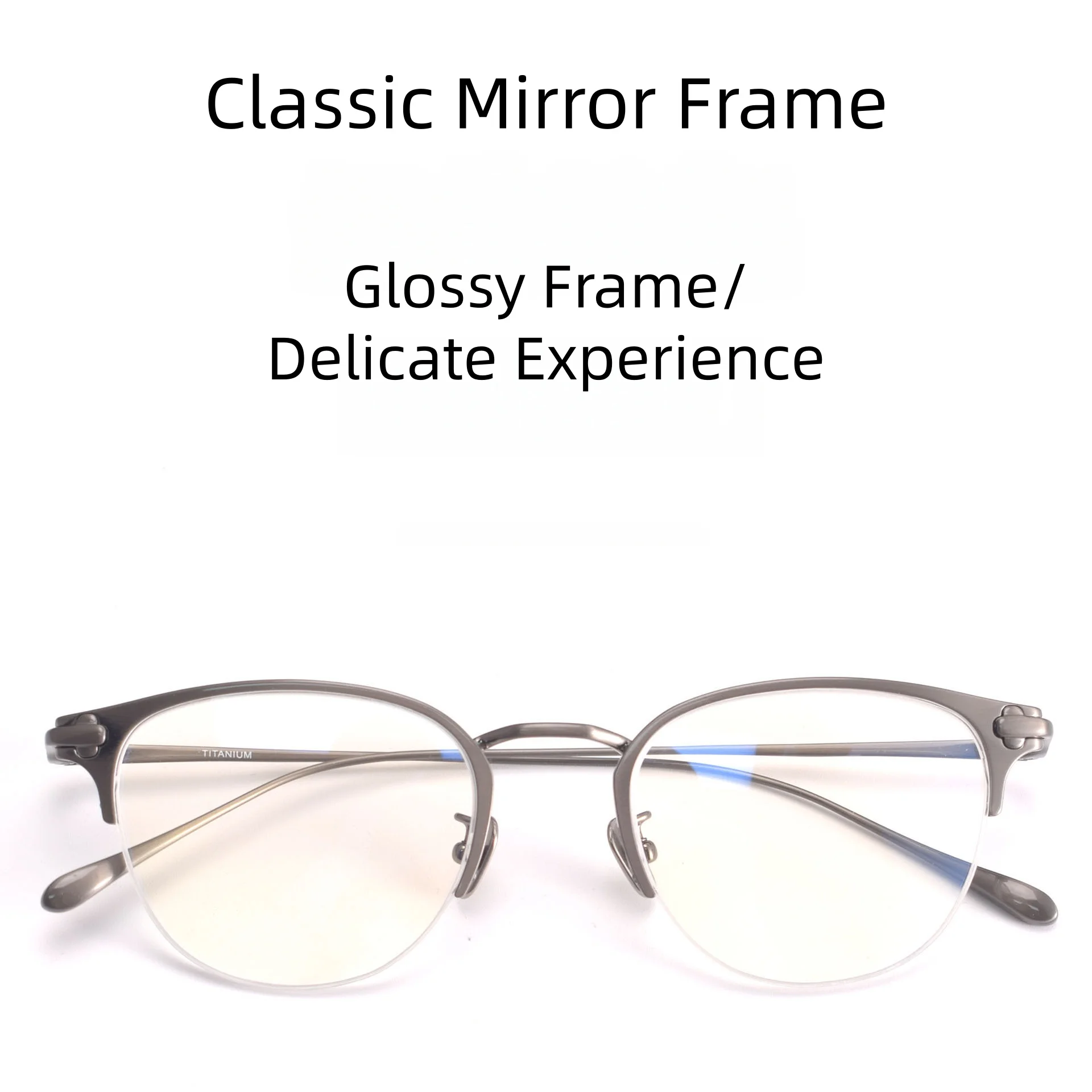 Luxury Men Half Frame Computer Reading Myopia Glasses Women Lightweight Titanium Alloy Optical Prescription Glasses Frame UV400