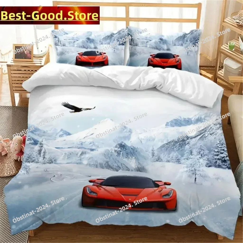 

Sports Car Luxury High Quality 3D Bedding Set Printed Bed Set Duvet Cover Sheet Pillowcase Soft Quilt Cover Full Queen King Size