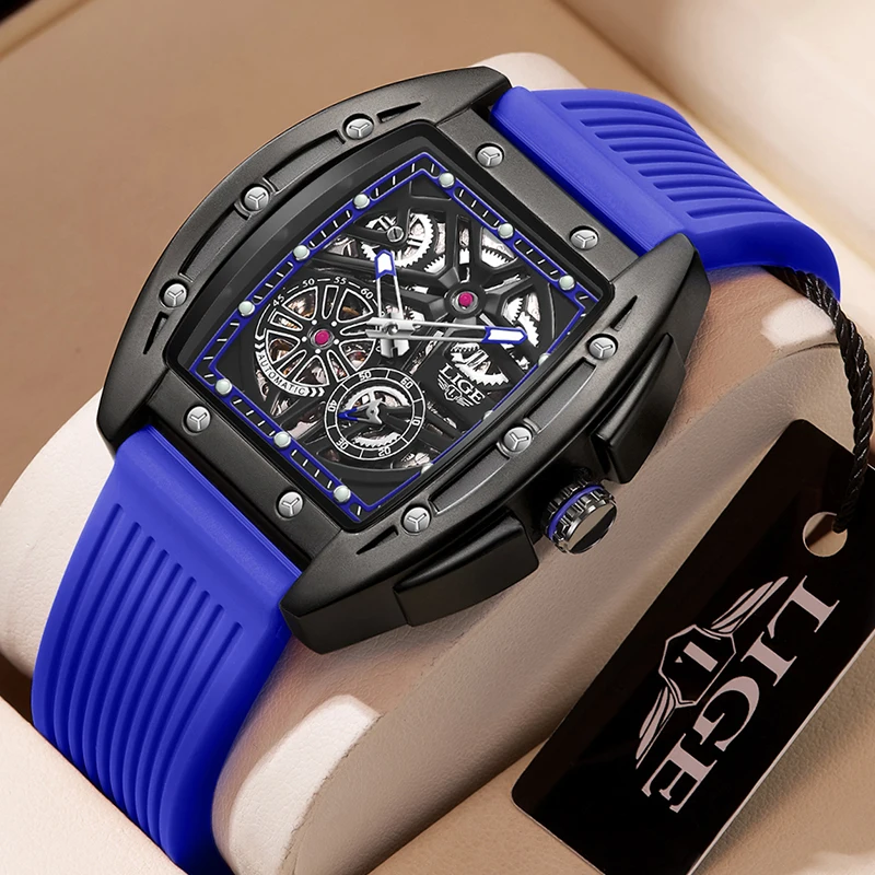 LIGE New Luxury Automatic Watch 50Mr Waterproof Men Mechanical Wristwatches Sports Diving Watch for Men Reloj montre homme lLuxe