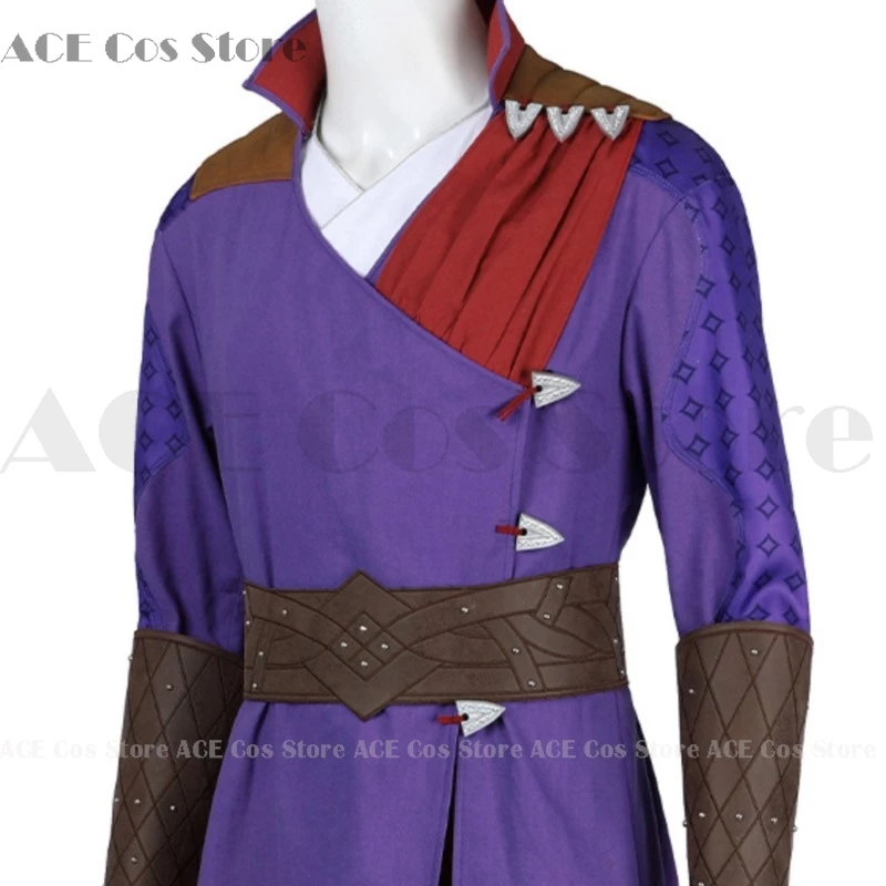 Gale cosplay traje roxo robe masculino jogo baldur cosplay traje portão disfarce sapatos masculino festa de halloween roleplay roupas