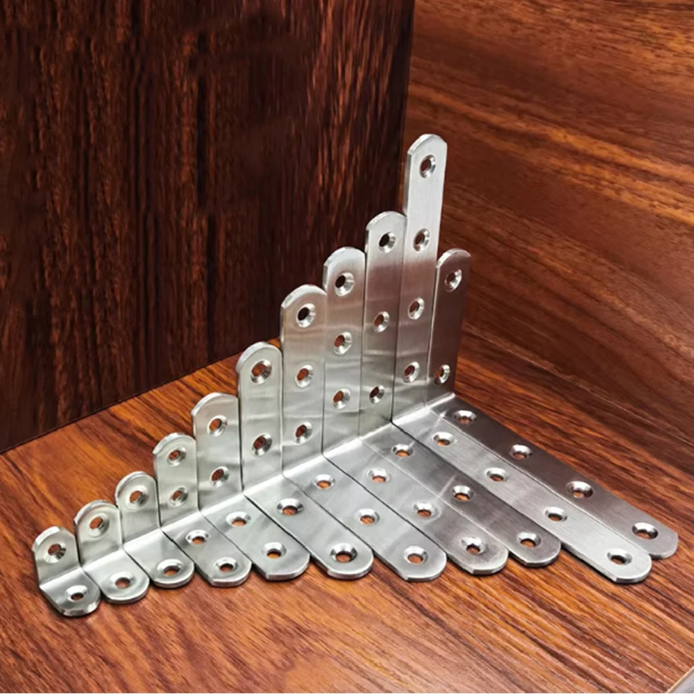 Corner Code 90 Degree Right Angle L-shaped Stainless Steel Triangle Iron T Bracket Partition Bracket Hardware Connection Piece