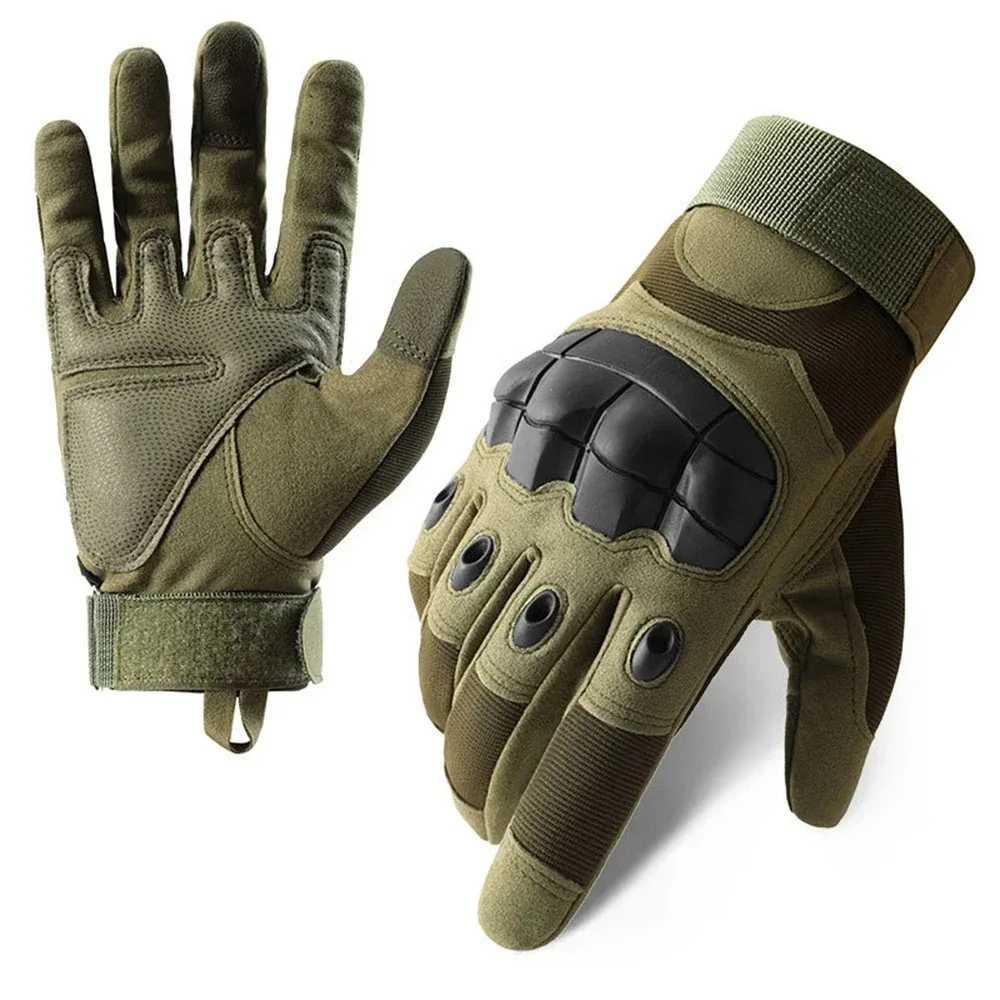 Tactical Cycling Gloves Men Women Knuckle Shell Protective Camping Gloves Motorcycle Hiking Full Finger Exercise Patrol Gloves