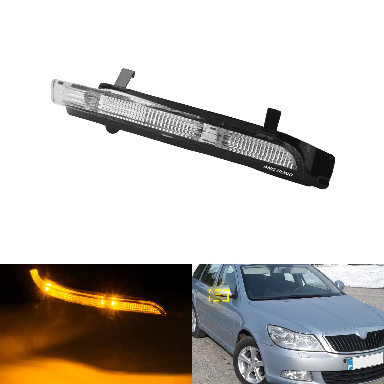 الأيمن LED الجانب مرآة الرؤية الخلفية مؤشر بدوره مصباح إشارة لسكودا اوكتافيا II 2009-2013 رائع 3T 2008-2014 الجناح مرآة الباب