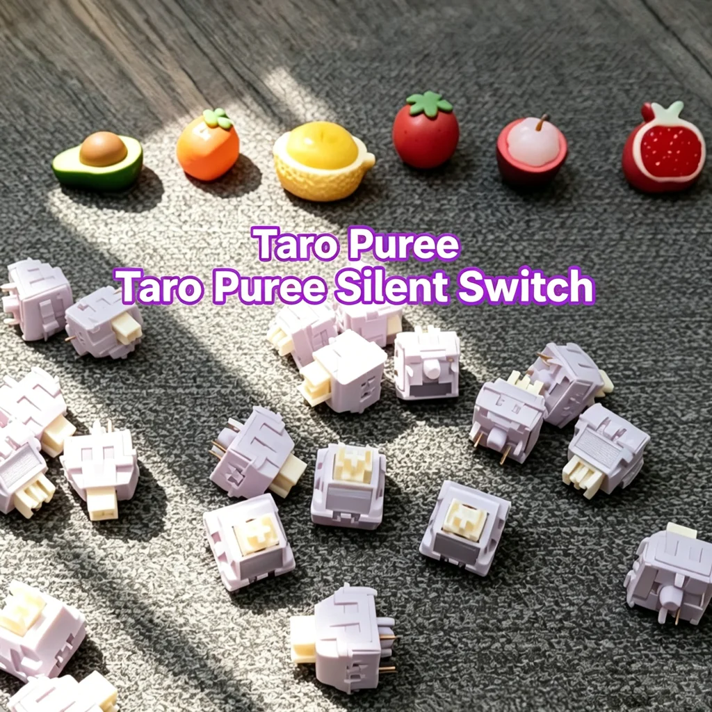 LICHICX / WINGTREE Taro Puree Silent Switch All-New Design 5-Pin HP Tactile Silent Switches 37g 45g POM PA66 Fine Lubrication