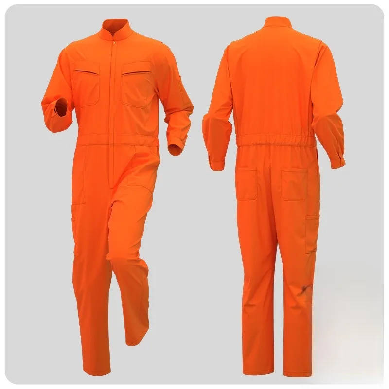 Lente Herfst Effen Kleur Overall Opstaande Kraag Werkkleding Fabriek Workshop Monteur Overall Arbeid Beschermend Pak