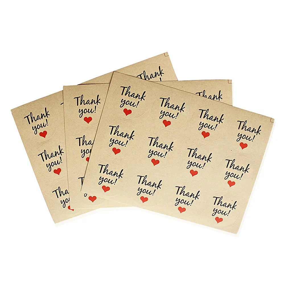 

Tag Thank You Sealing Sticker Thanks Labels Wedding Kraft Paper Stickers