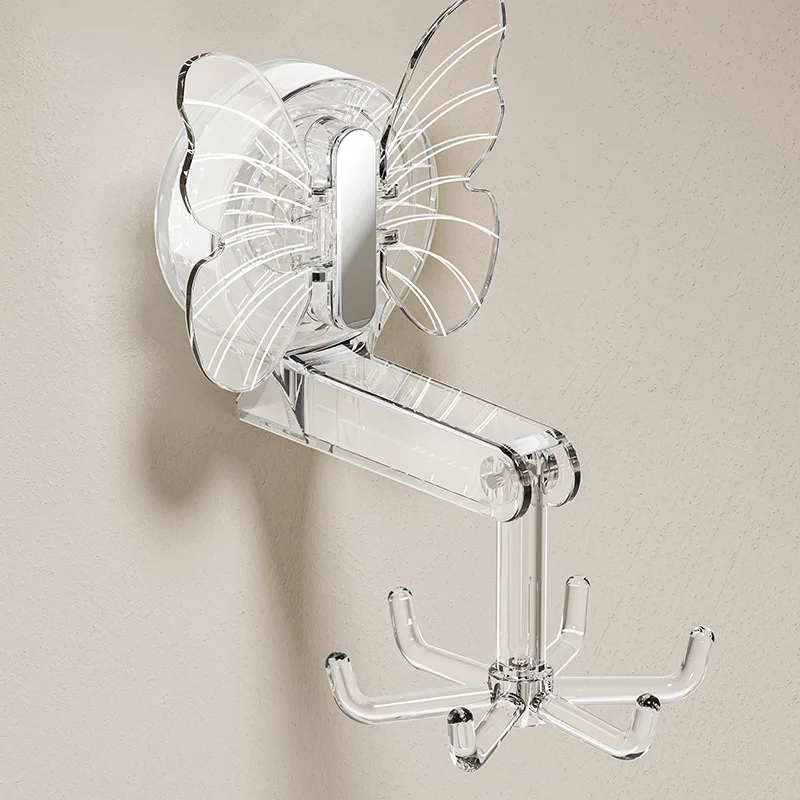 Creative Butterfly Shaped Sucker Hook Multi-purpose Wall Hanging Rotatable Hook with Suction Cup Bathroom Kitchen Hook Shelves