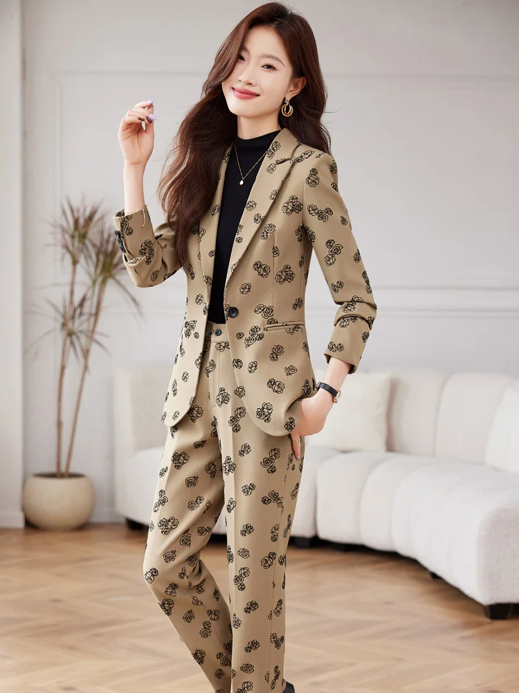 Formal Blazer for Women, Business Suits, Autumn and Winter Work Wear, Jackets and Pants, Quality Office Uniform 2-Piece