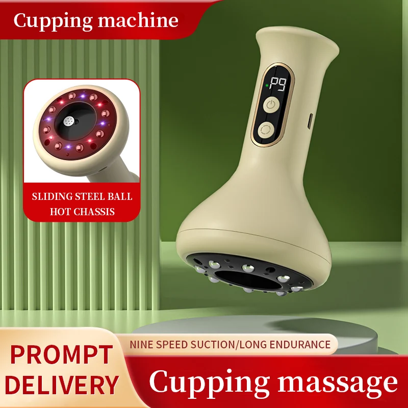 

Home Electric Guasha Scraping Massage Cupping Body Massager Vacuum Cans Suction Cup Heating Fat Burner Anti-cellulite Massager