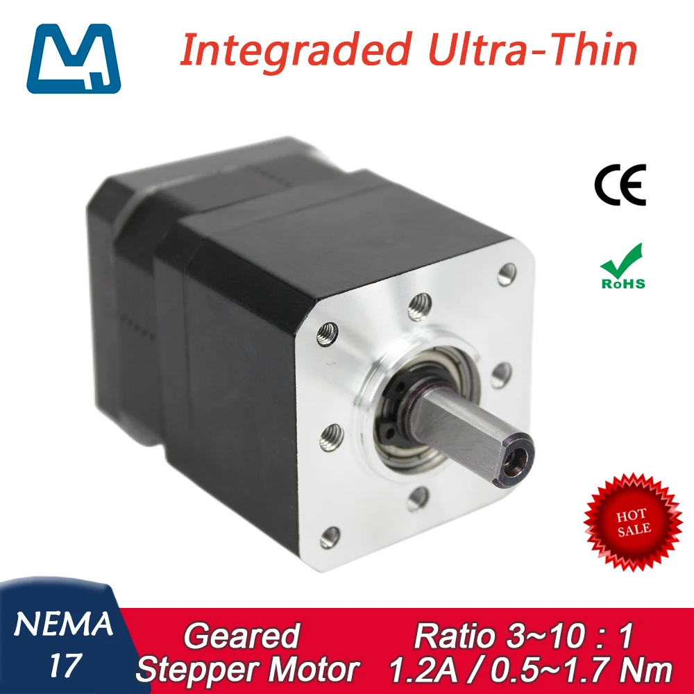 Imagem -05 - Caixa de Velocidades Planetária Curta Motor Deslizante Engrenado Integrado Ultra Fino 1.2a Nema 17