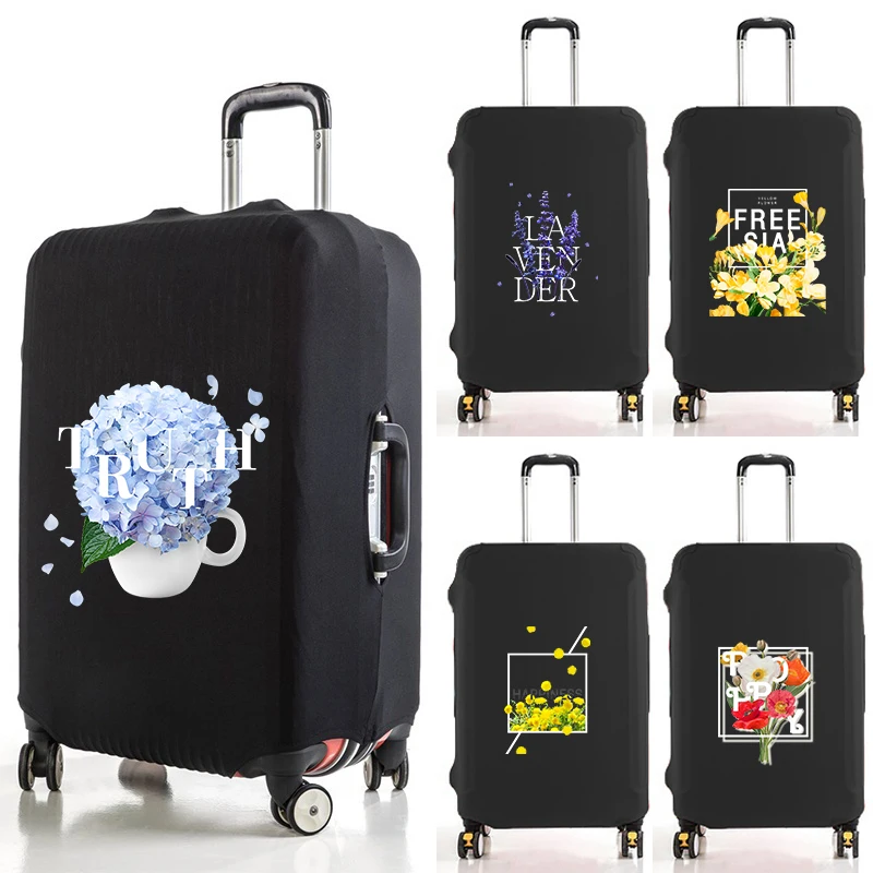 Luggage Cover Flower Pattern Scratch Resistant Protective Cover Thicker Luggage Cover Suitable For 18-32 Inch Travel Accessories