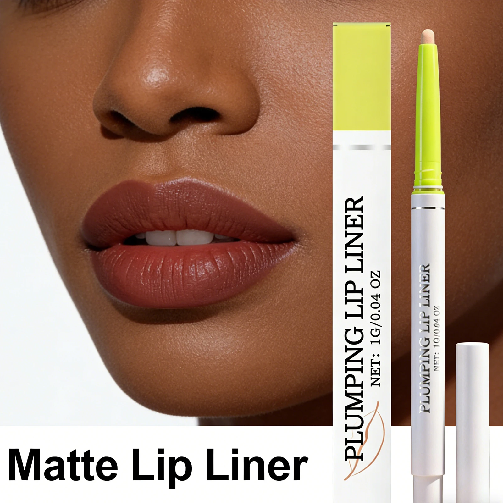 Matte Lip Liner Natural Outline Lip Shape Long Lasting Not Easy Fade Makeup Lip Pen for Full Lips Even Color Coverage Non-stick