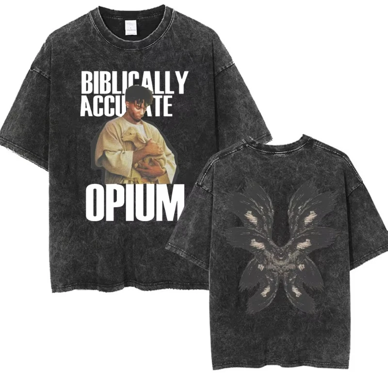 

Ретро стираная футболка Playboi Carti I AM MUSIC с логотипом Opium Ken Carson Narcissist Tour Antagonist Рэп футболки женские футболки