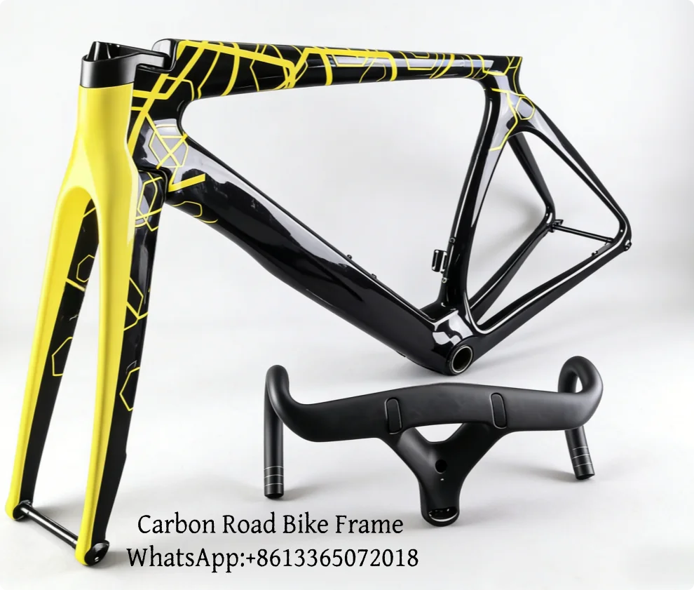 Modell 5 Ultraleichter T1000 Carbon-Fahrradrahmen Di2/Mechanischer Rennrad-Rahmensatz BB79 Individuelle Lackierung