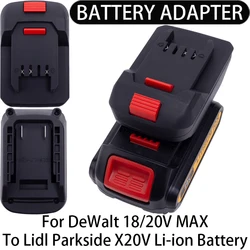 Adattatore batteria per batteria agli ioni di litio DeWalt 18/20V MAX per Lidl Parkside X20V Convertitore batteria per utensili agli ioni di litio Accessori per utensili elettrici