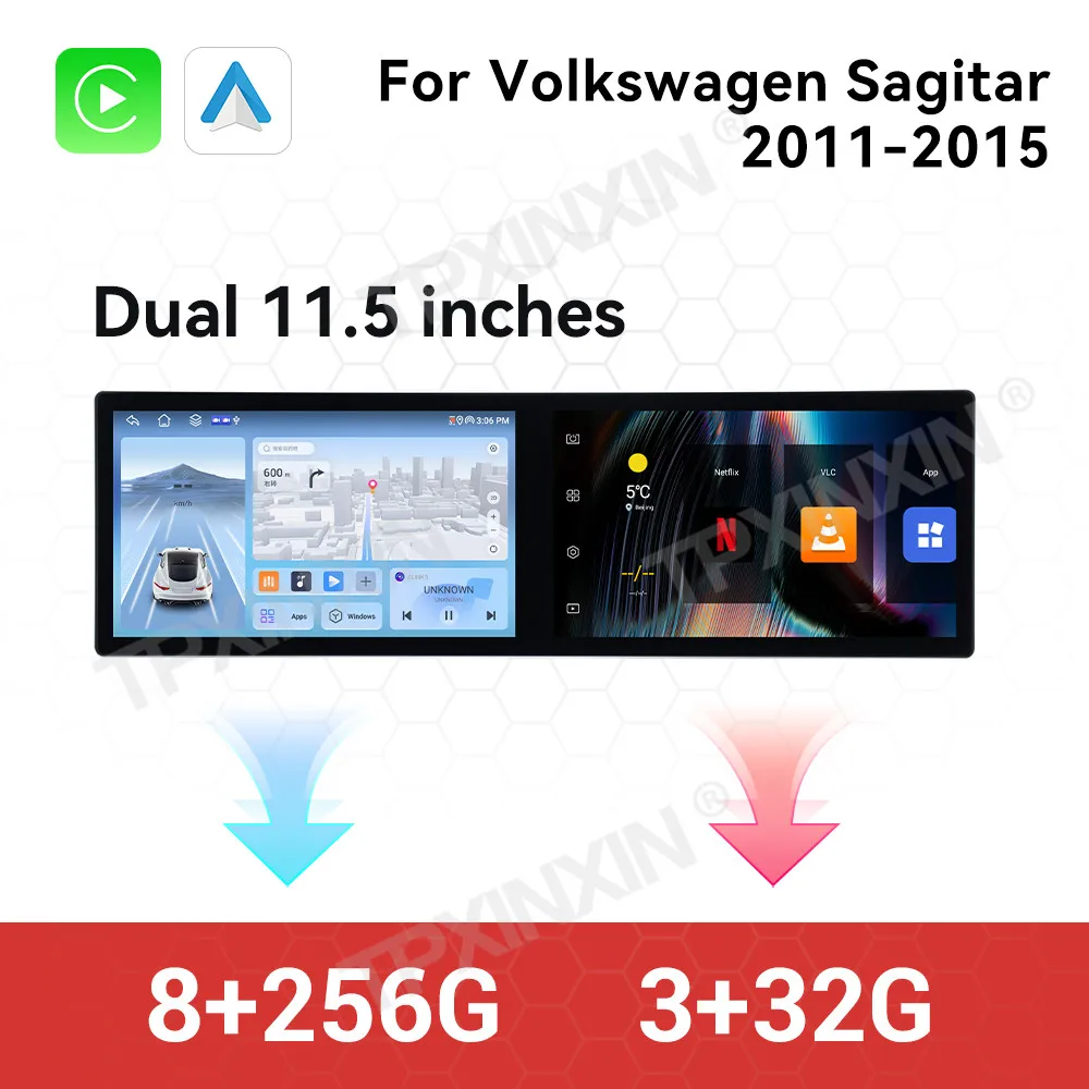 راديو السيارة بشاشة تعمل باللمس لسيارة فولكس فاجن ساجيتار 2011-2015 أندرويد نظام تحديد المواقع للسيارات الوسائط المتعددة راديو تلقائي وحدة استقبال ستيريو