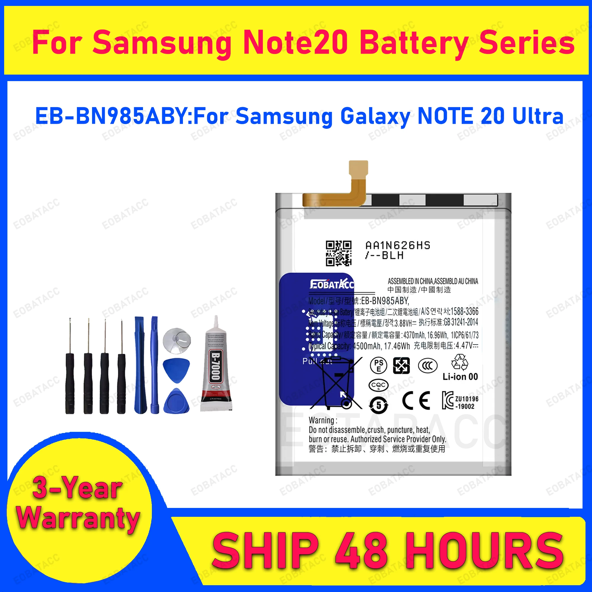 2025 Years New EB-BN980ABY EB-BN985ABY Battery For samsung Galaxy NOTE 20(5G)/NOTE 20 Ultra Batteries+Tools