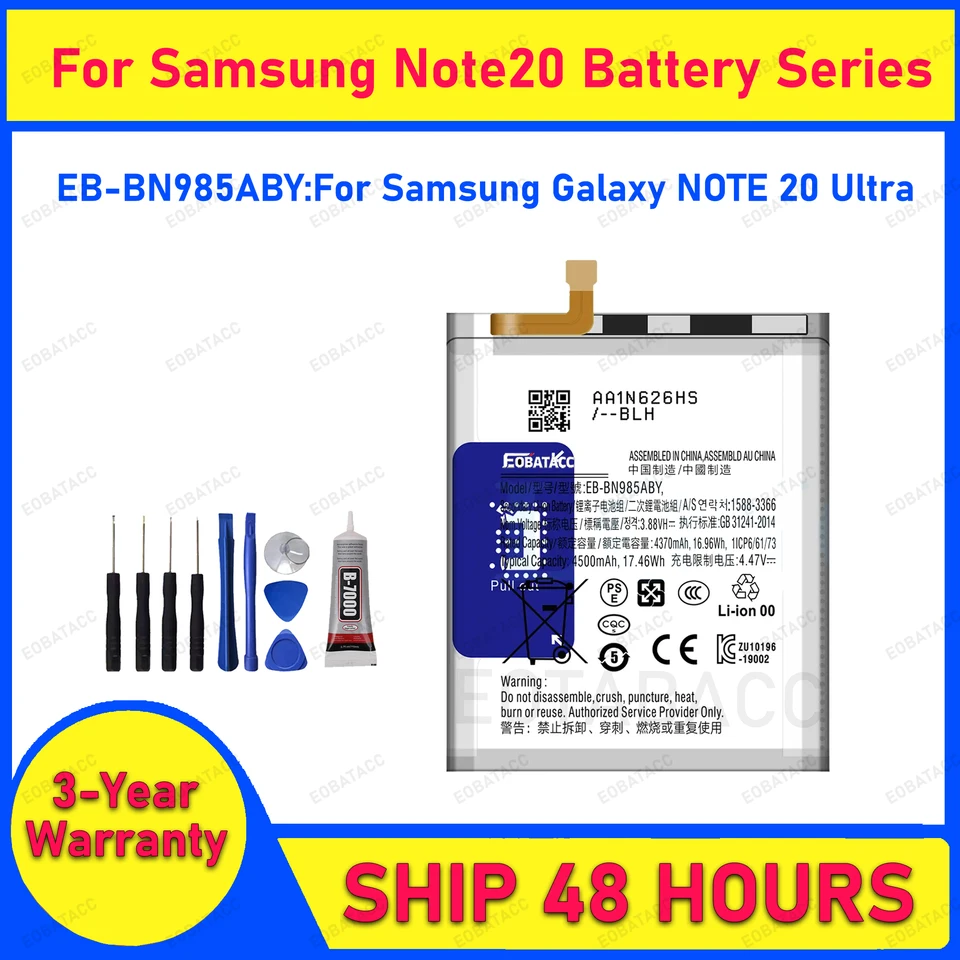 Batería nueva 2026 EB-BN980ABY EB-BN985ABY para Samsung Galaxy NOTE 20 (5G) / NOTE 20 Ultra baterías + herramientas 3