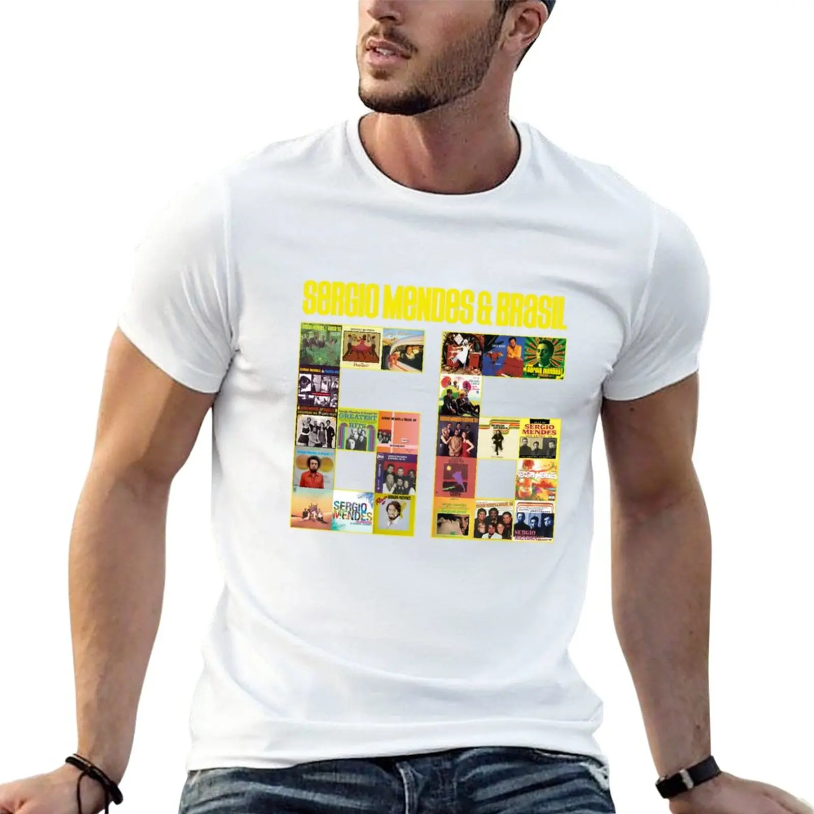 

New SERGIO MENDES BRASIL '66 T-Shirt Oversized t-shirt graphic t shirts Men's t-shirt