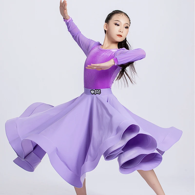 

Children'S National Standard Ballroom Dance Professional Dress Girls Waltz Latin Dance Costume Stage Training Clothes XS8651