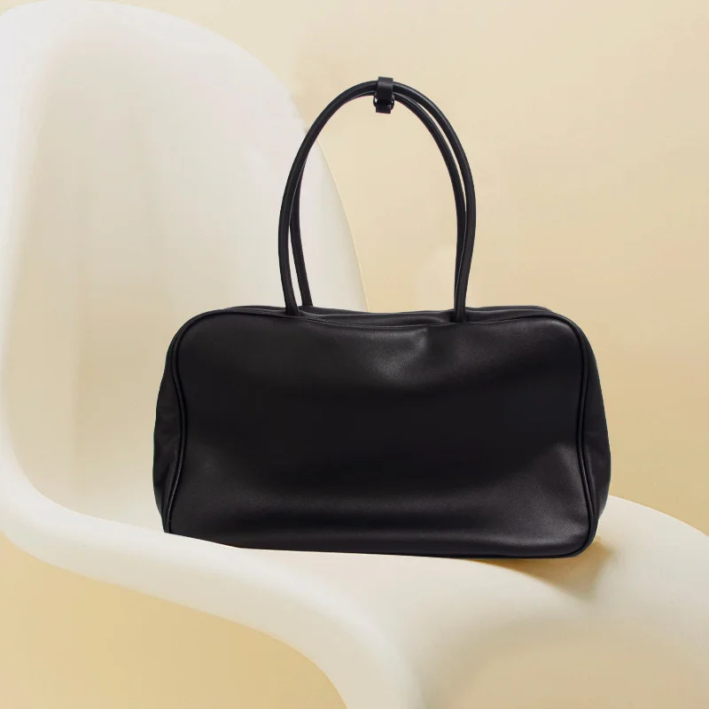 

Luxury Designer Bags Real Genuine Leather Handbag Woman Tote Bag Retro Boston Purses Bowling Bags Shoulder Hobos 2024