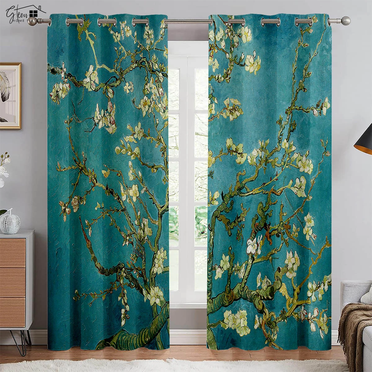 

Abstract Oil Painting Curtains Mountains, Forests, Ships And Rivers Art Bedroom Living Room Study 3d Printing Curtains 2 Pieces