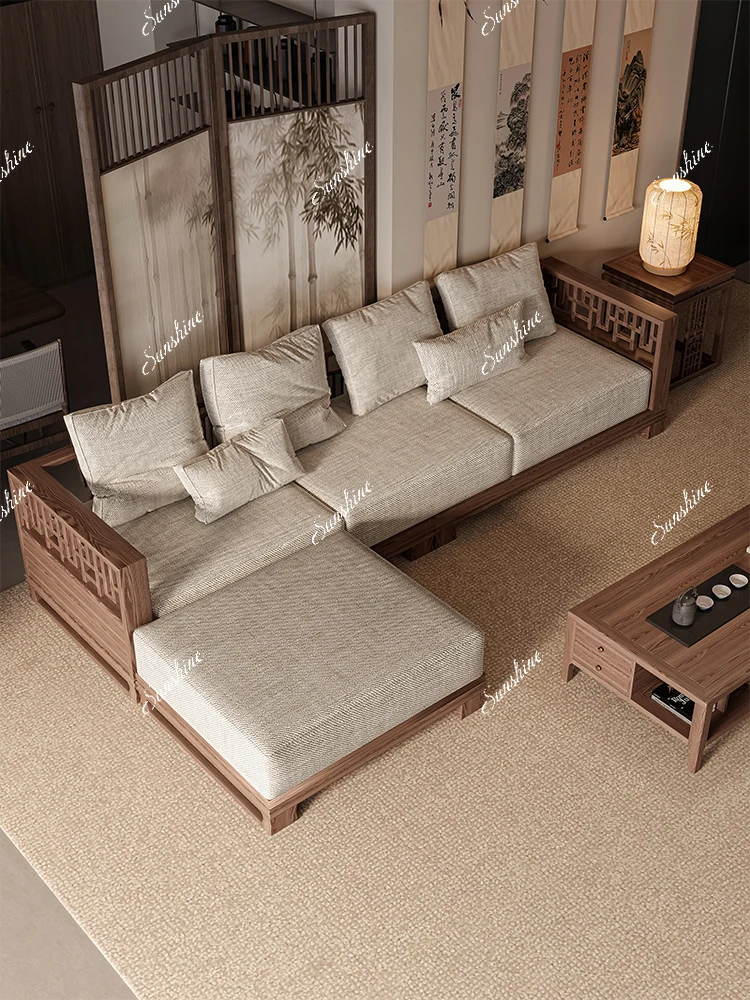 High-end household coffee table combination fabric living room large flat floor reception
