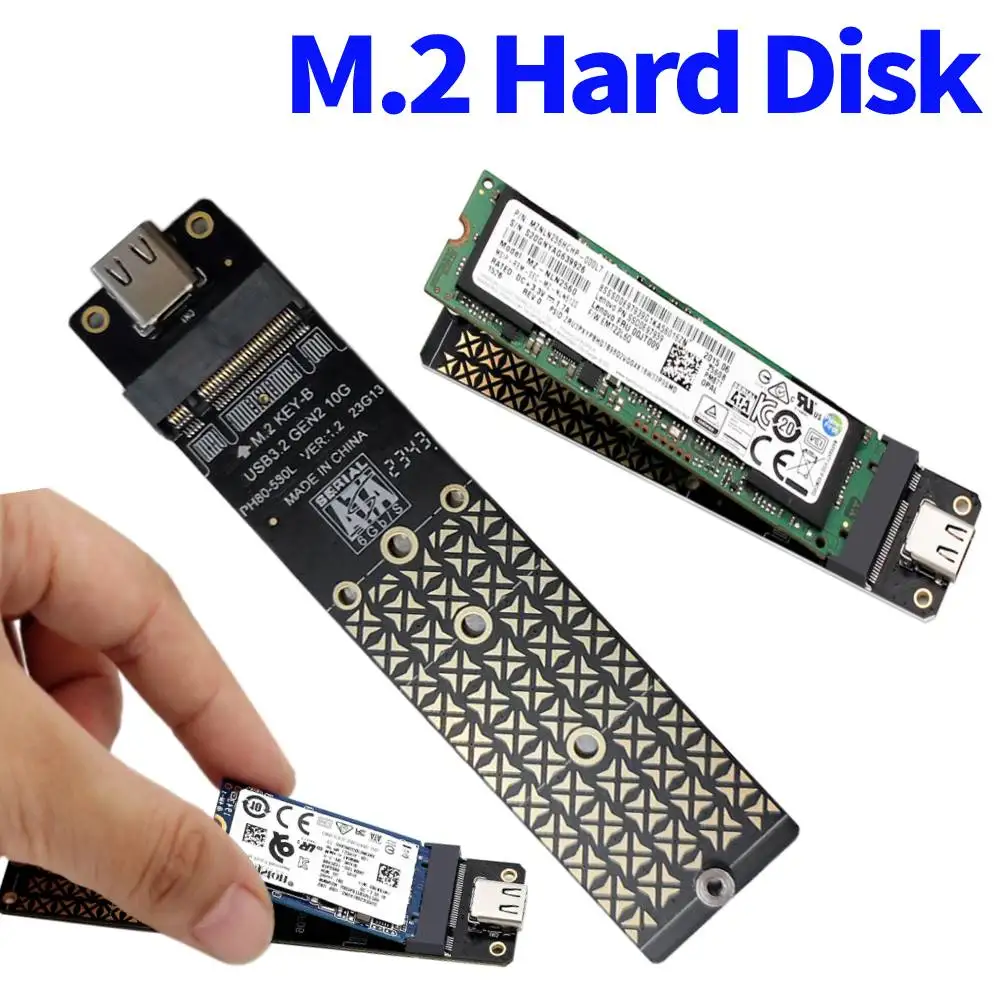 M.2 NGFF Hard Disk Adapter JMS580 Chip Compatible with M.2 SATA(NGFF) SSD Based M/B+Mkey Support 2230/2242/2260/2280 Size SSD