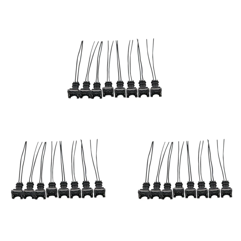 24Pcs Fuel Injector Connector Wiring Plugs Clips For EV1 OBD1 Pigtail Cut & Splice