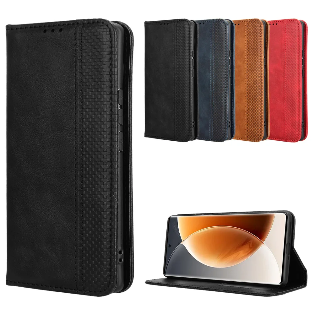 Flip Retro Style Leather Magnetic Closure Cover For Tecno Camon 30S Pro Card Slot Wallet shockproof Case For Tecno Camon 30S Pro image 4