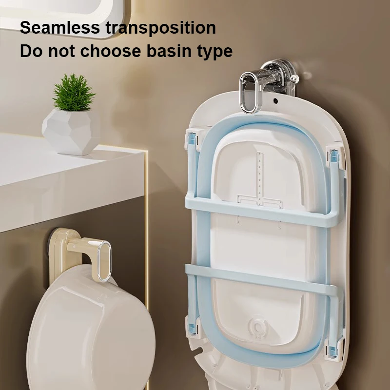 Bathroom Storage Hooks Suction Cups Basin Hooks Wall Mounted Non Perforated Multifunctional Storage Shelves Home Storage