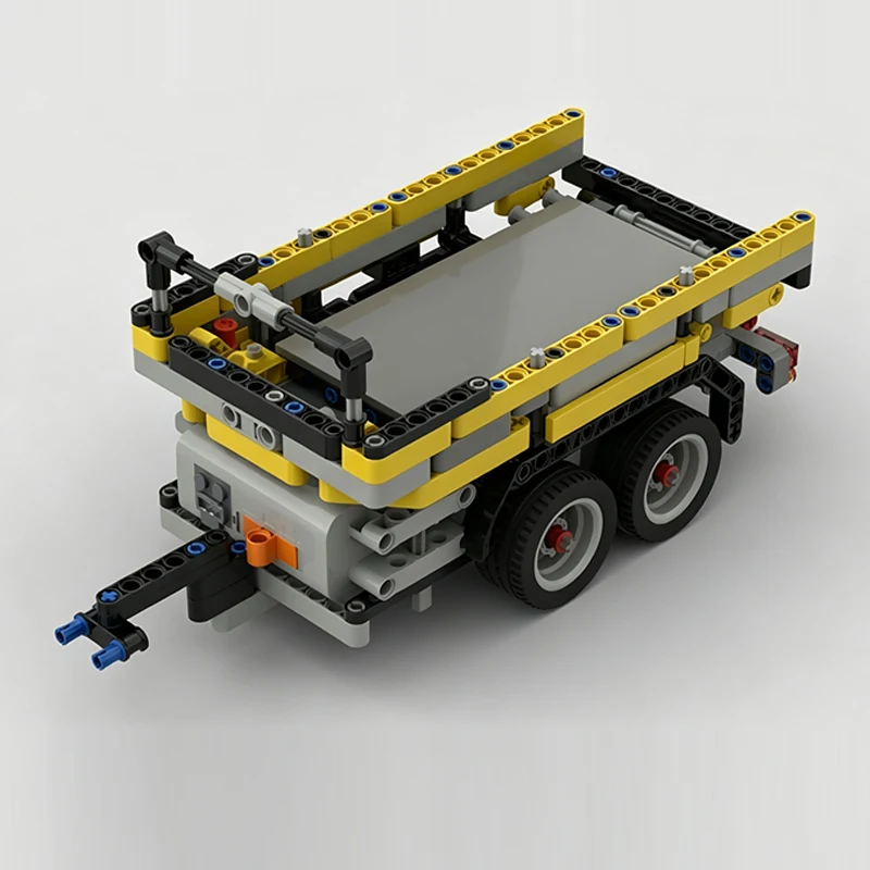 City Car Model MOC Building Bricks Power-Operated Self-Unloading Trailer Modular Technology Gifts Holiday Assemble Children Toys