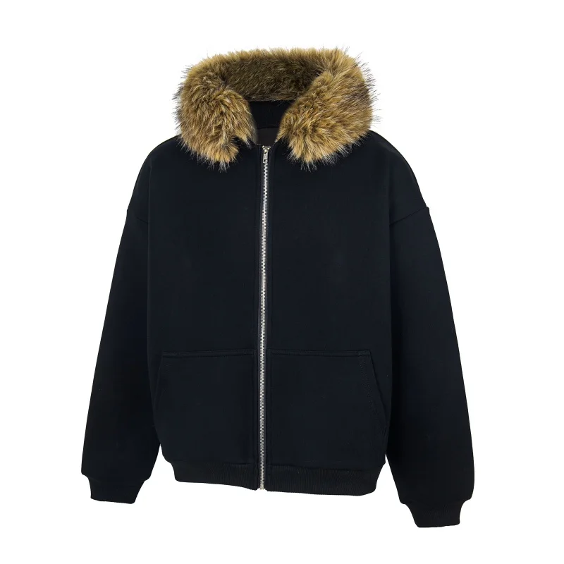 

KANYE Толстовка YZY Толстовка на молнии Мужская куртка Осенняя толстая теплая флисовая куртка