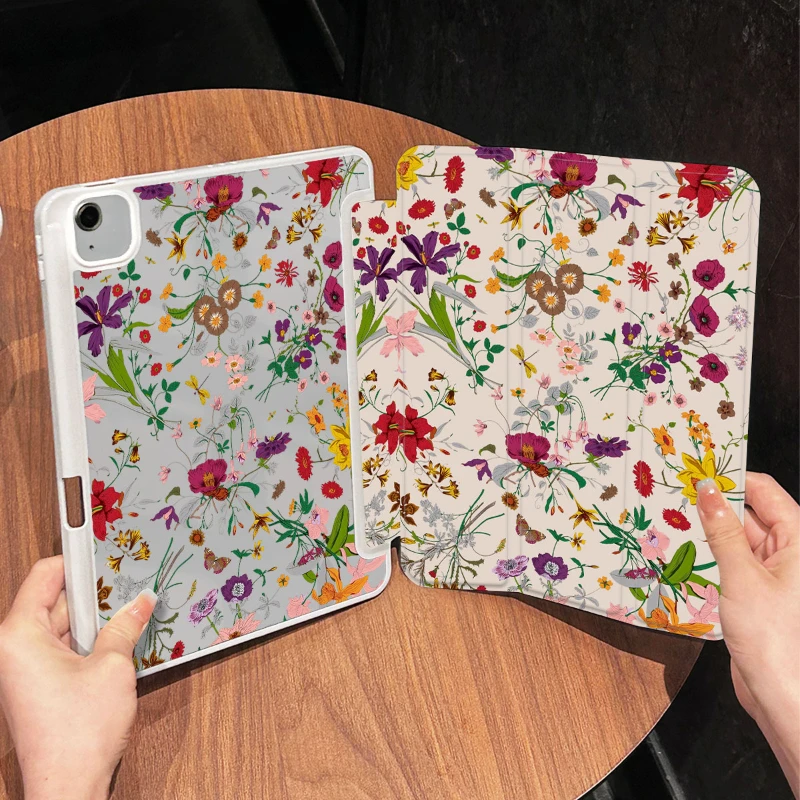 Smart Cover Case for IPad Air 6 Case IPad 10th Gen Air 5th 4th 10.9 Pro 11 2nd 3rd 4th IPad 10.2 Case 7/8/9th Generation Floral