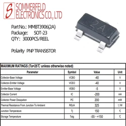 (3000 uds/carrete) MMBT3906 PNP 2A MMBT3904 1AM Transistor triodo NPN PNP