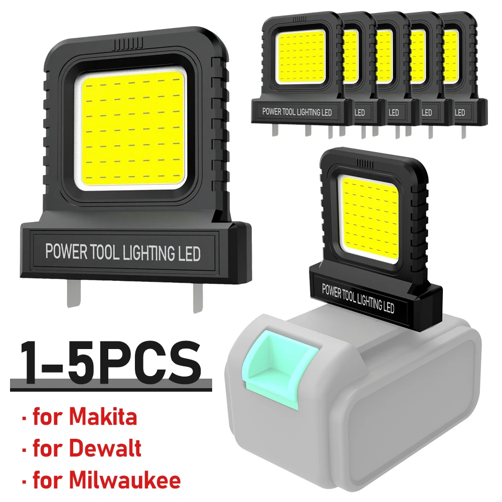 

14W Power Tool Accessories LED Work Light for Makita for Milwaukee for Dewalt 20V-21V Li-ion Battery Portable Flashlight