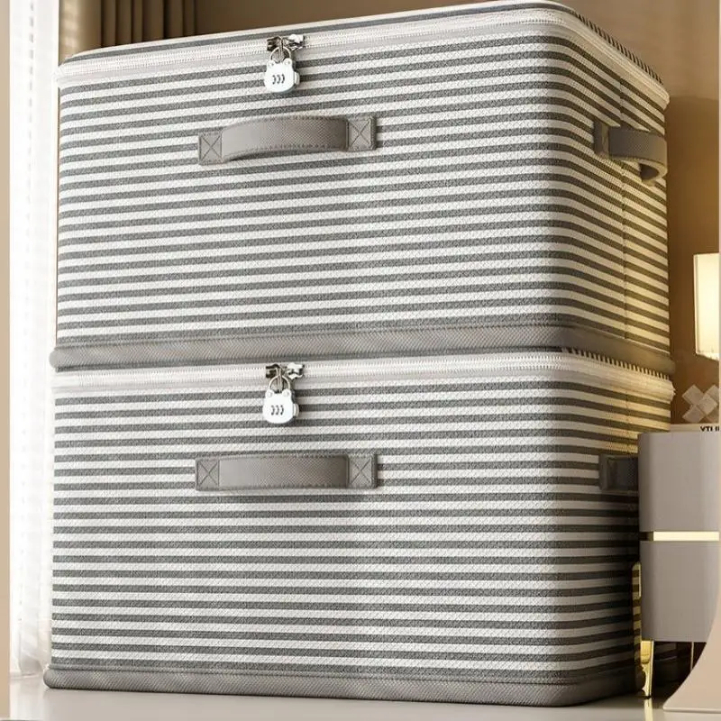 New Foldable Large Capacity Storage Bins With Sturdy Handles For Organizing Clothes Toys In Wardrobes