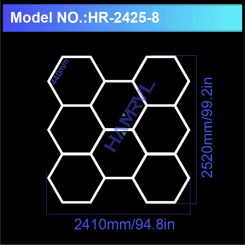 Hexagon LED-verlichting voor Garage Barbecue Winkel Kapperszaak Gym Bar Auto Detaillering Showroom 4S Workshop Plafondlamp Honingraat Buis