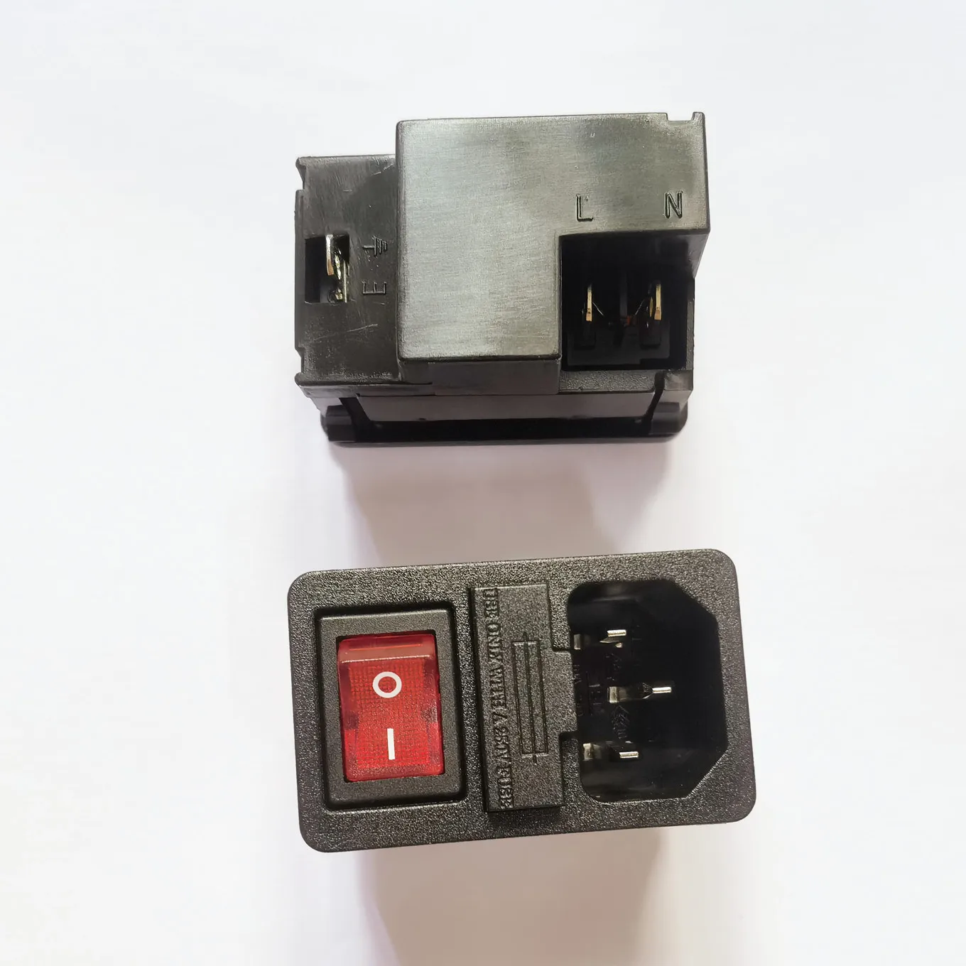 

Original new 100% three in one card socket with fuse and red light switch with back cover JR-101-1FRSG-03