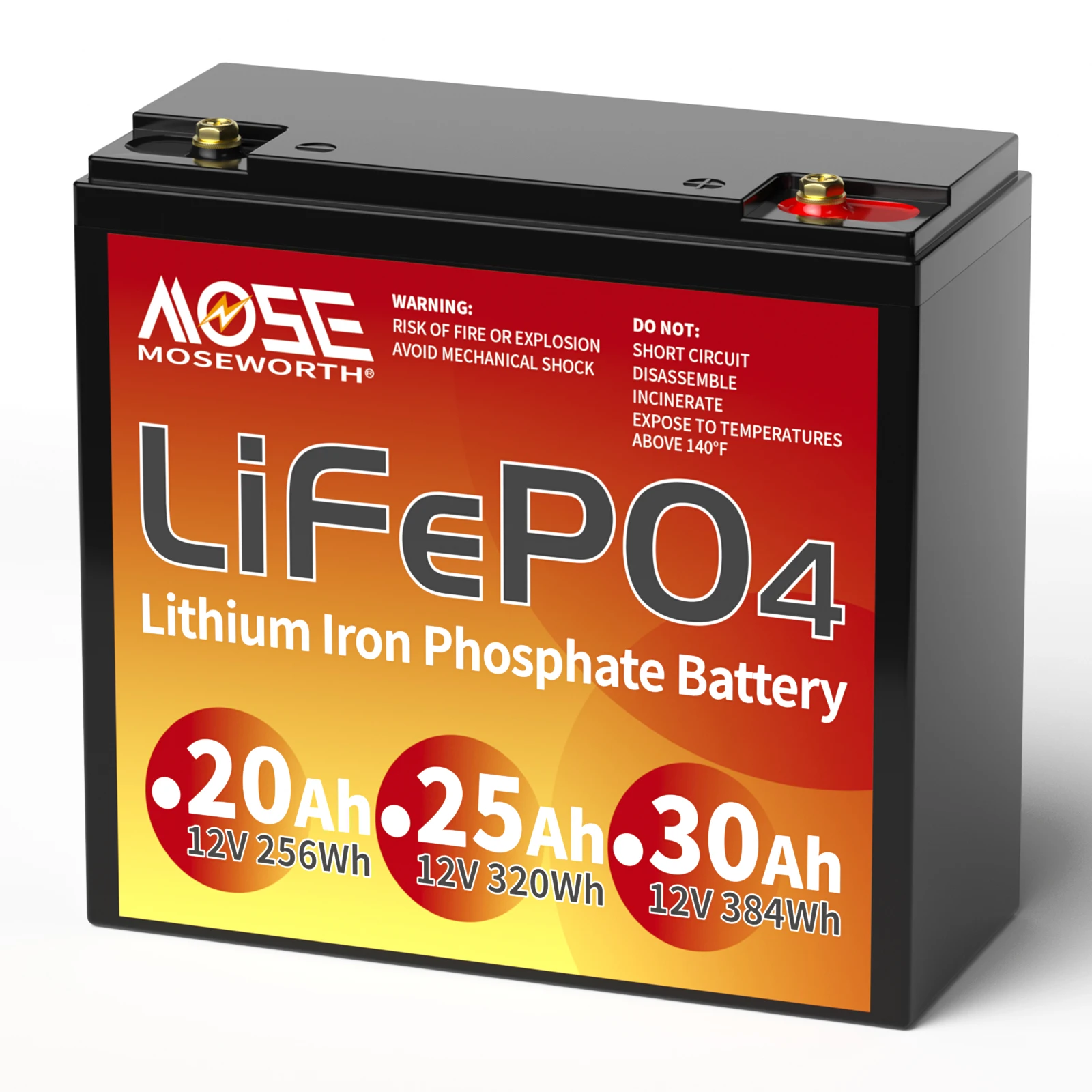 

12V 25Ah LiFePO4 Energy Storage Battery Pack with BMS Rechargeable Powerbank for Tractor Caravan Camper Van Golf Cart Boat