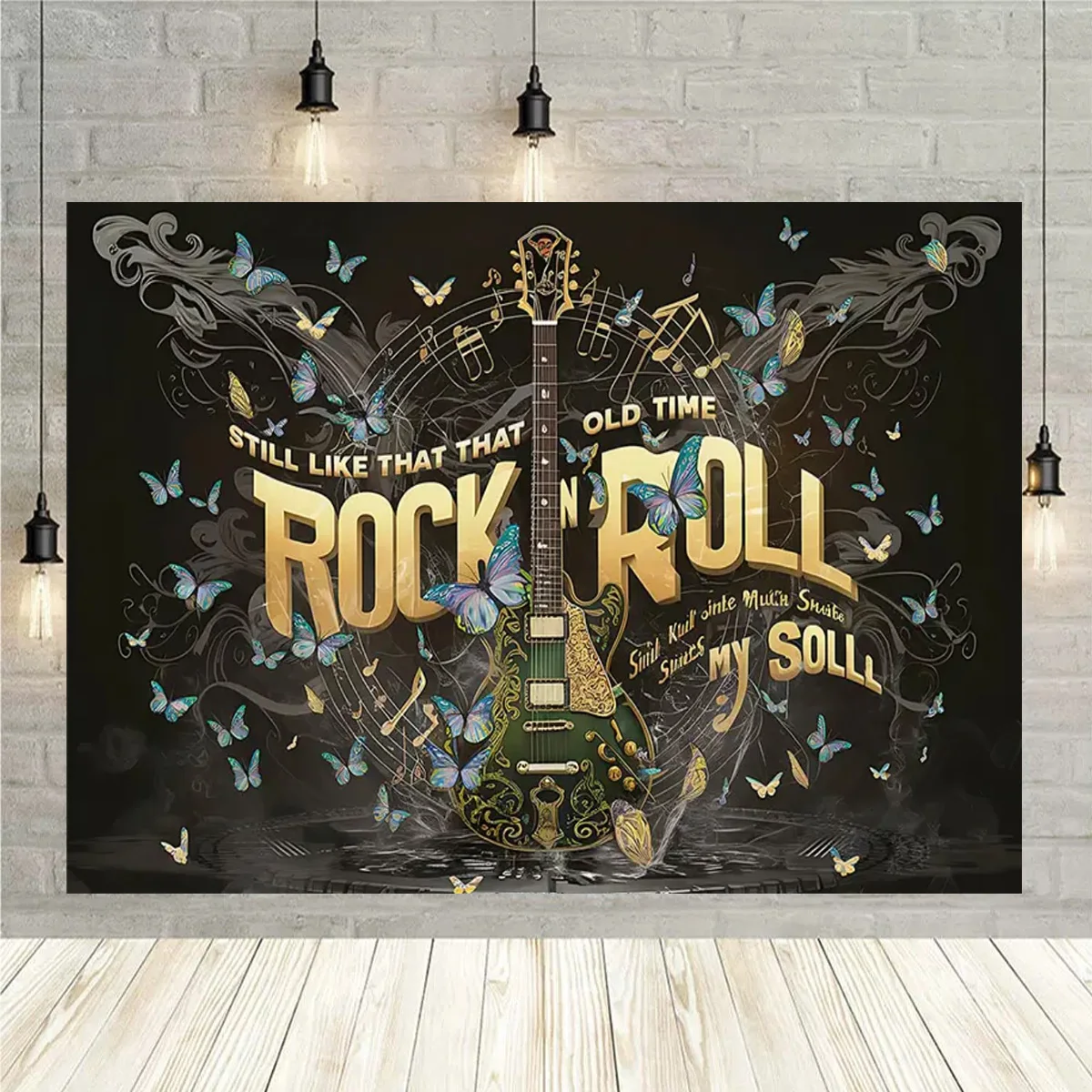 Music Rock Enthusiast Theme Backdrop  rock Music Party Decor Banner Celebrity Music Birthday Portrait Photography Party Supplies - Image 3