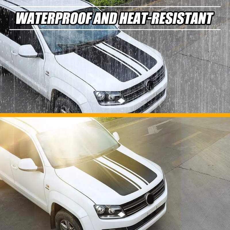 For VW Volkswagen Amarok 2011-2018 PVC Car Front Hood  Panel Trim Sticker Post Vinyl Stickers Decoration Accessories