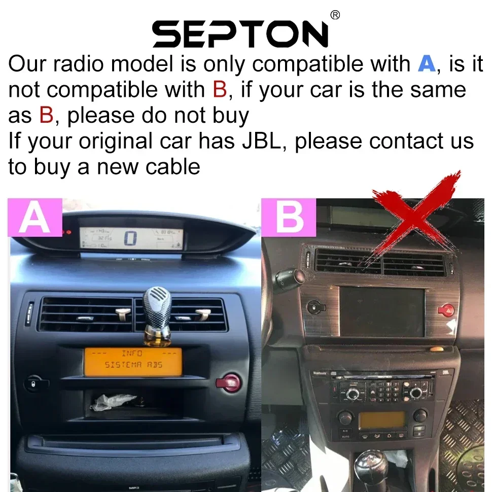 SEPTON Android Autoradio per Citroen C4 C-Triomphe C-Quatre 2004- 2011 Multimedia Viedo Player GPS CarPlay 2Din Unità principale