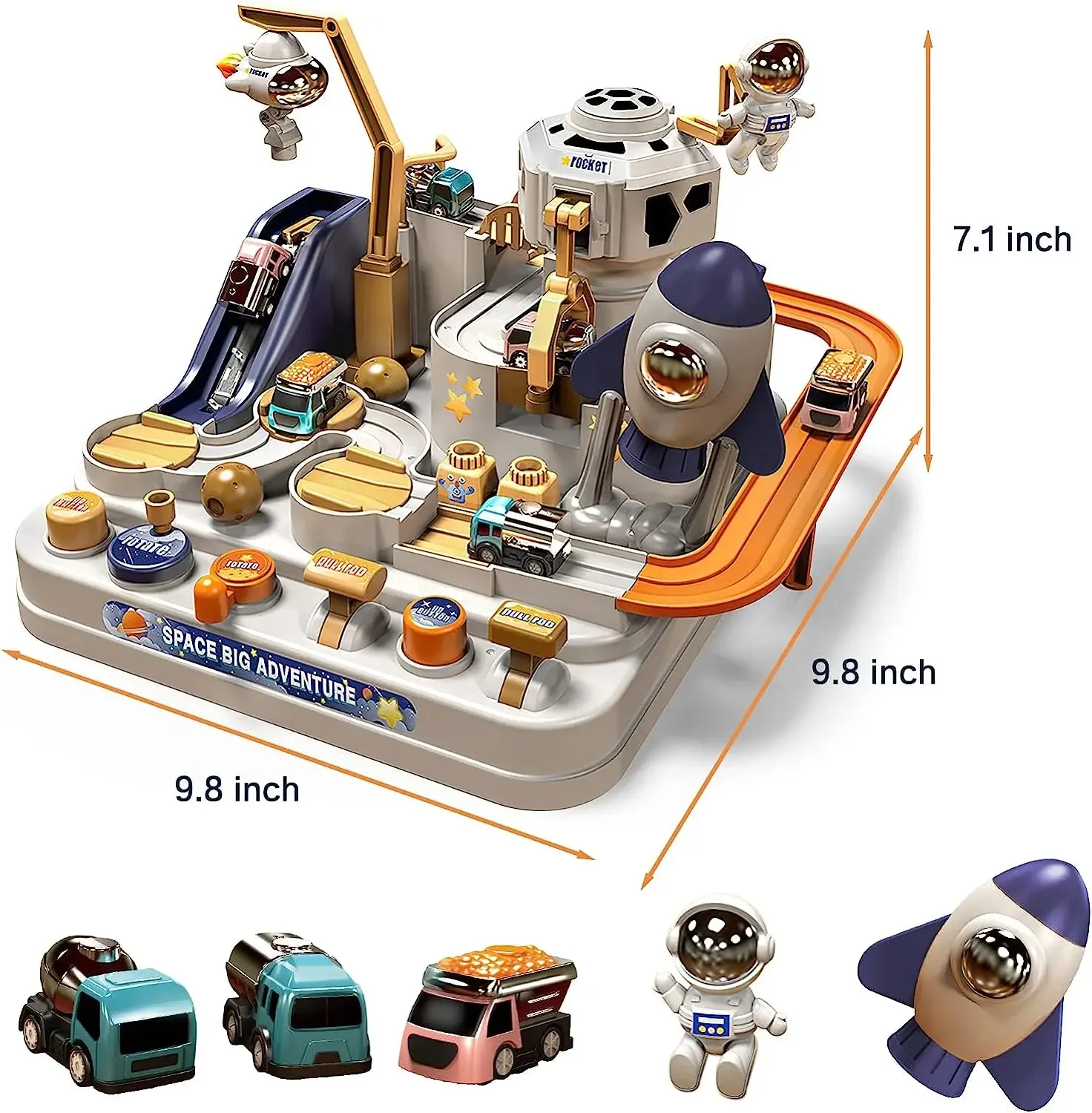 Auto Track Set Ruimte Groot Avontuur Race Rail Kinderen Tafelspellen Model Montessori Educatief Speelgoed Voor Kinderen Geschenken Stuur 4 Auto \'S