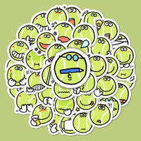 40pcs Cute expressions of tennis balls Sticker Favor Gift for Kids Skateboard Suitcase Guitar Kettle Deco Waterproof Phone Case