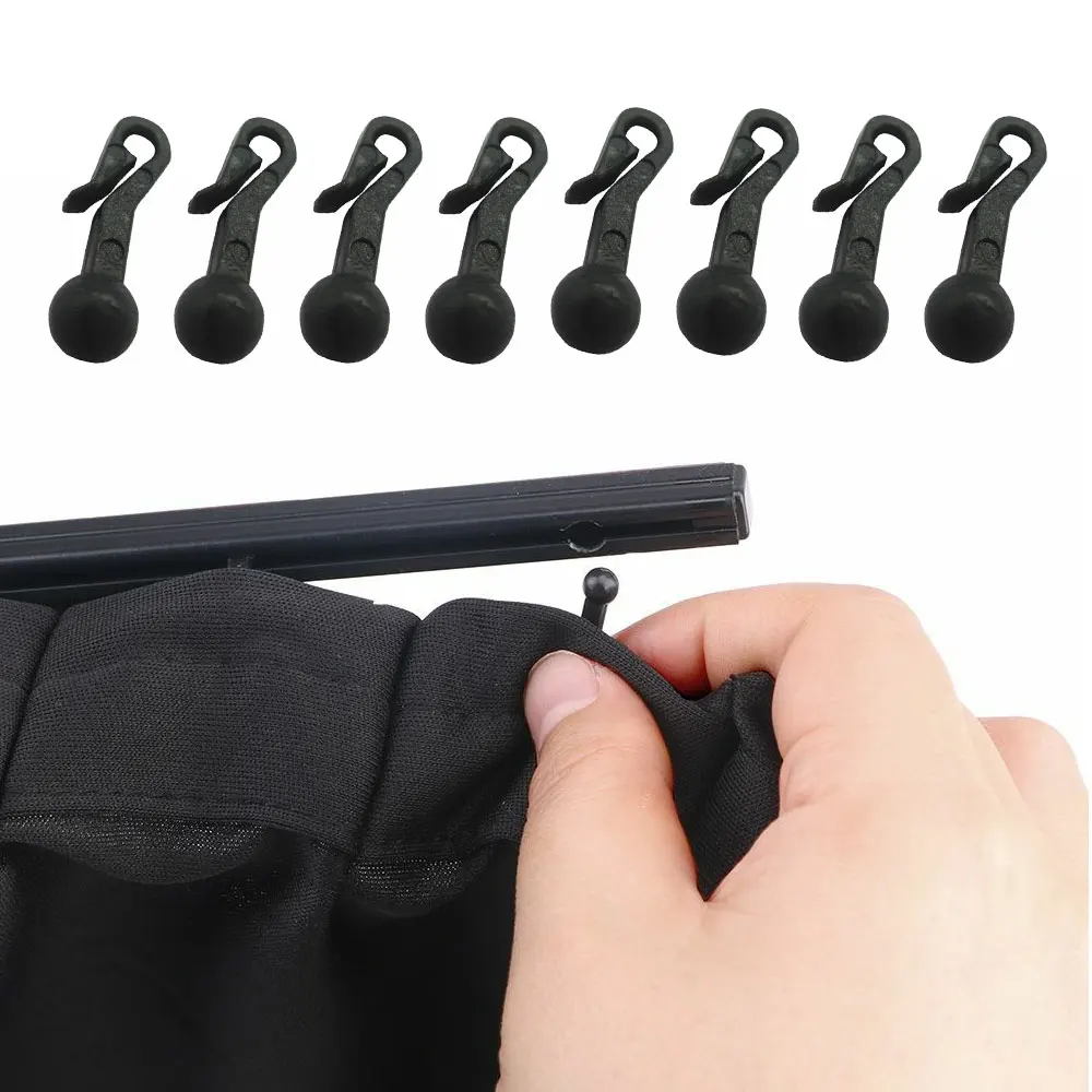 100Pcs Plastic Rail Curtain Conveyor Hook Rollers Home Curtains Hanger Drapery Tieback Hooks Curtain Accessories Track Slider