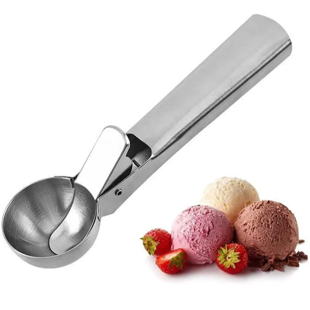 Cuchara para Helado de Acero Inoxidable, Cuchara para Bolas de Melón sin Adherencias, Cuchara para Frutas sin Esfuerzo, Herramienta Perfecta para Helado y Sorbete