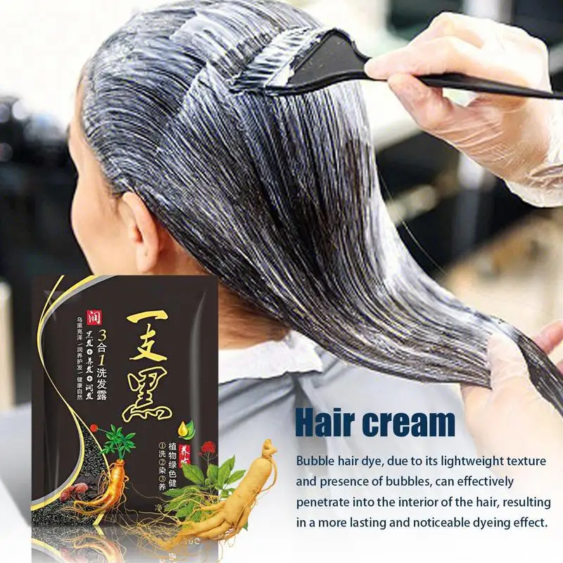 Bubble Hair Dye Hair Coloring For Self Use Nourishing Formula Long-Lasting Natural Plant Hair Dye Hair Care Styling Hair Dye